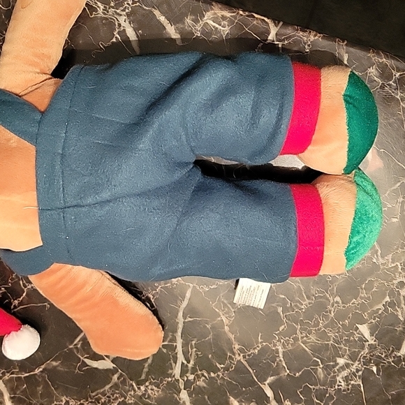 18" Gingerbread Doll Plush Overalls green clothes Santa Hat Christmas Decoration - Picture 8 of 8